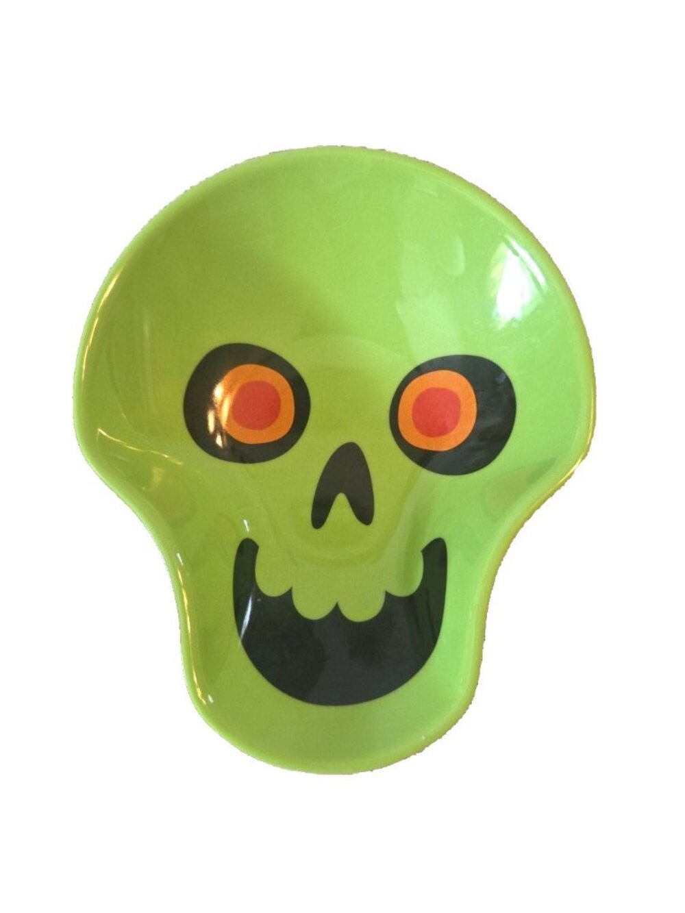 Green Candy Dish Skull Skeleton Snack Halloween Melamine Hyde and Eek